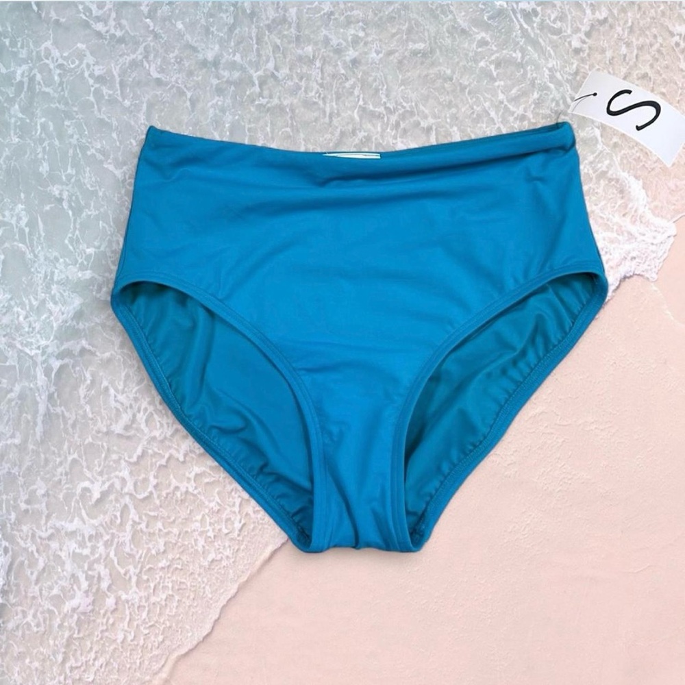 Coco Reef Blue Bikini Bottom High-Cut Full Coverage shapewear flattering sz s